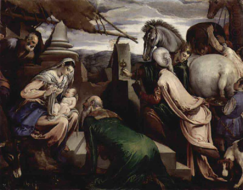 Jacopo Bassano Anbetung der Heiligen Drei Konige oil painting picture